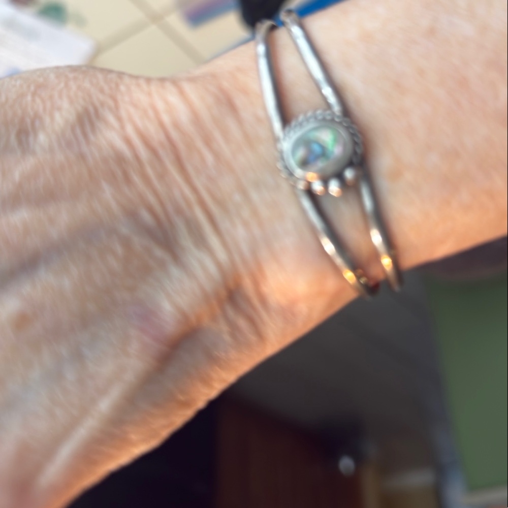 Silver Bracelet with Abalone Accent